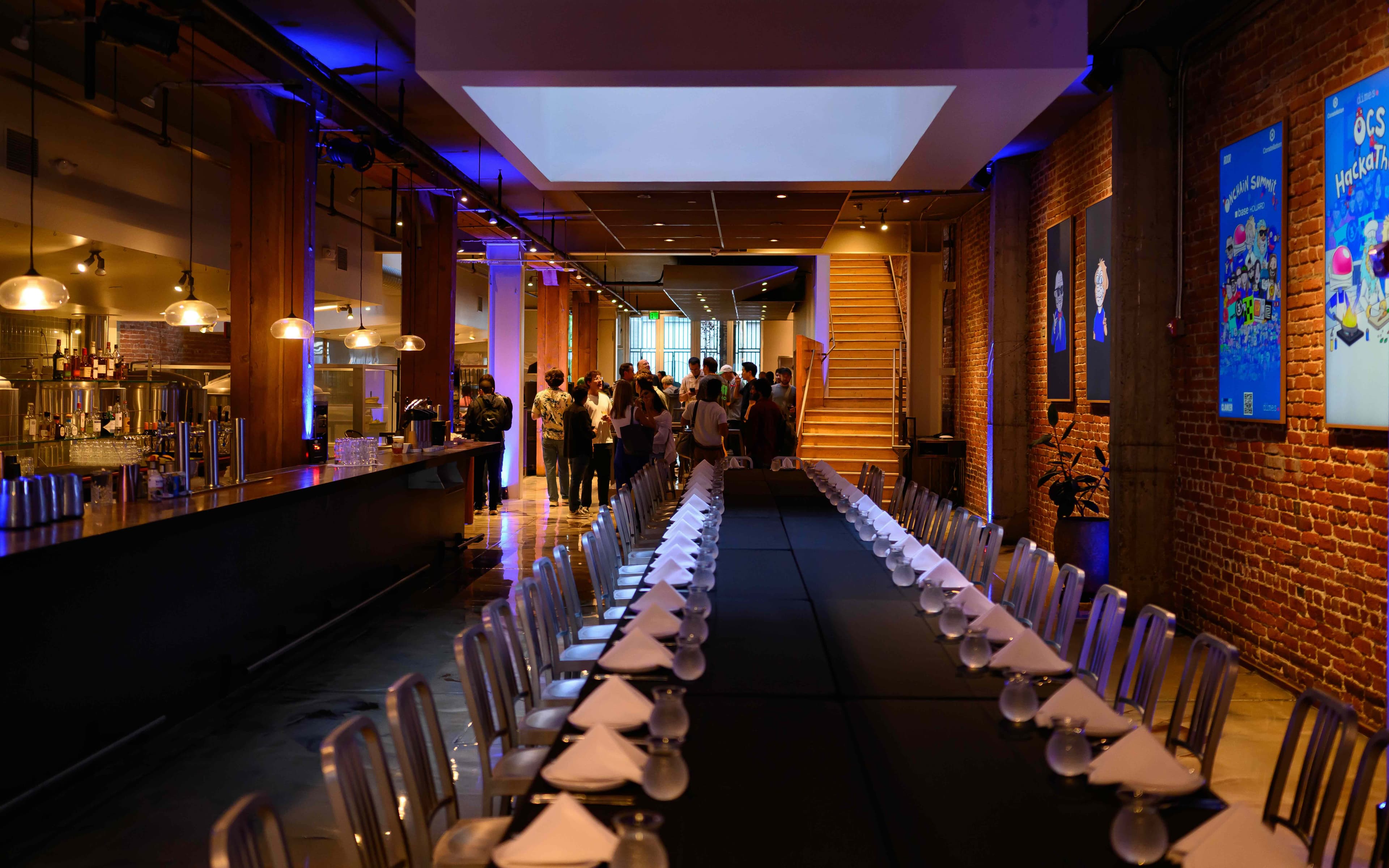 The Howard pre-event setup prepared by production and venue staff