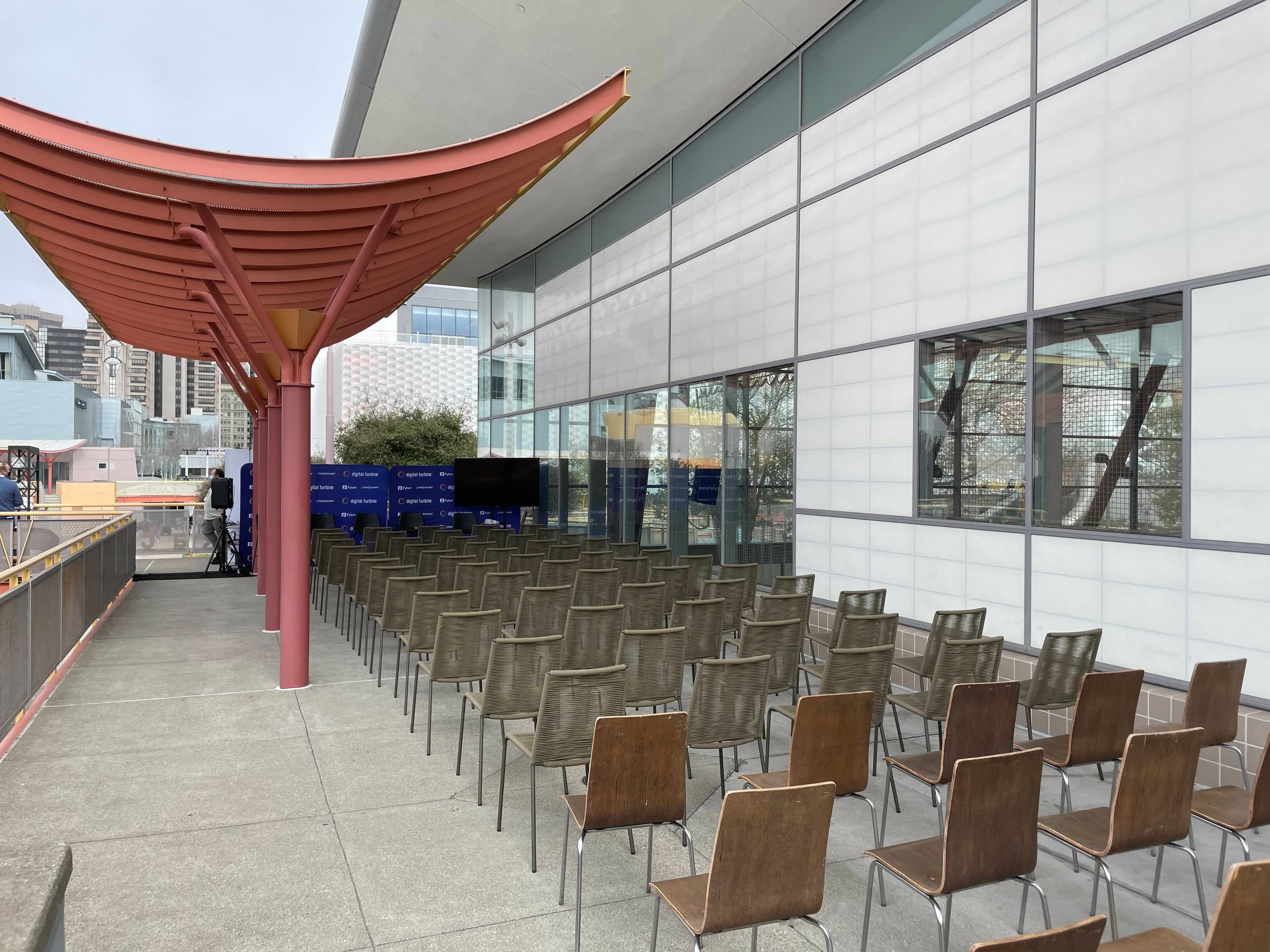 Indoor-outdoor guest flow at The Veranda prepared by event staff